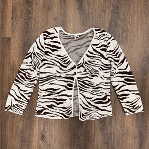 Zebra Print Cardigan Sweater